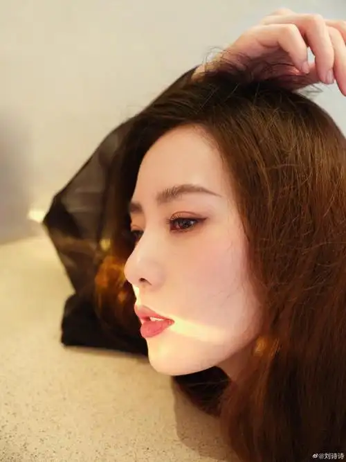 刘诗诗晒怼脸照五官精致光影下美丽迷人