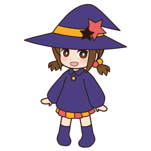 万圣节卡哇伊卡通可爱的女巫