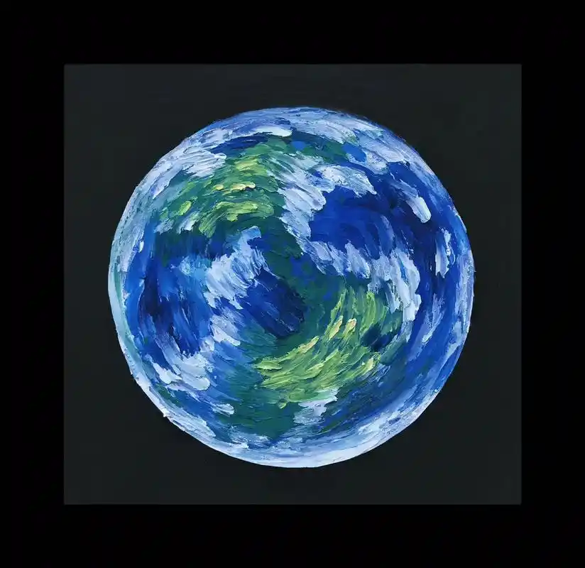 油画棒 | 蔚蓝地球.浩瀚宇宙星河里,有一个蔚蓝色星球,这片 - 抖音