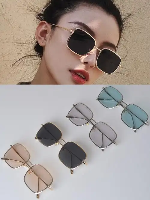 韩版太阳镜墨镜女方框小脸复古港风明星同款眼镜2021年新款ins潮
