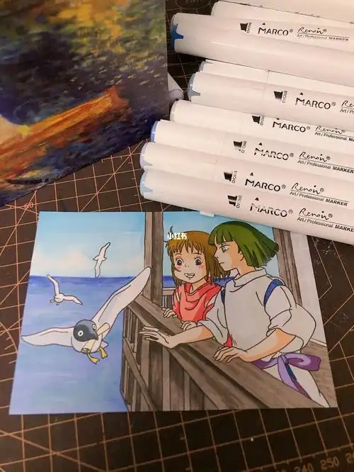 第266幅|千与千寻马克笔手绘.附步骤图