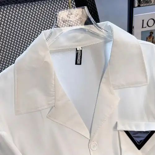 小众设计感垫肩衬衫女痞帅韩版潮牌古巴领休闲薄白色