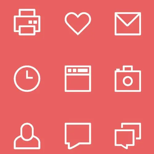 信封白色线条小图标