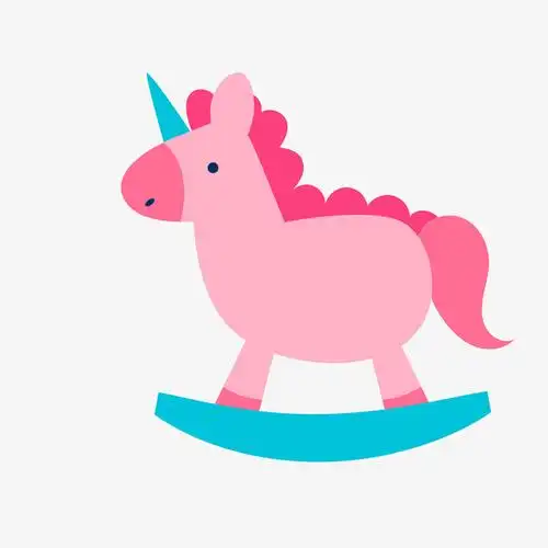 红蓝色卡通木马玩具