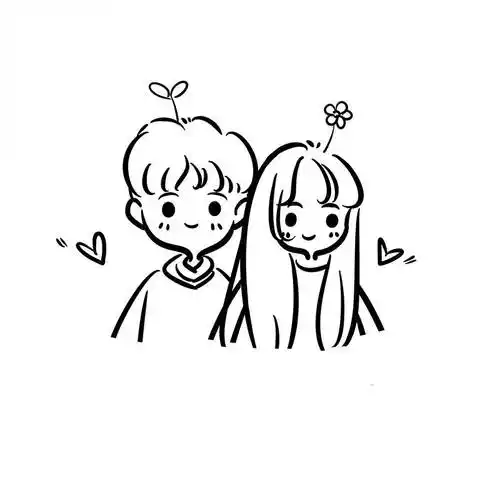 情侣简笔画情侣简笔画一男一女