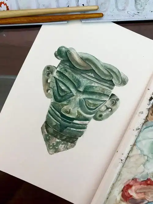 水彩三星堆人像69