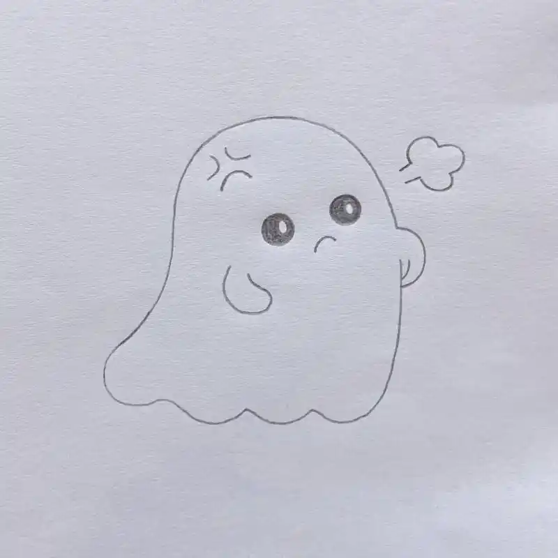生气可爱鬼简笔画教程