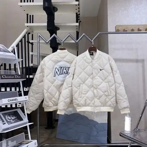 nike复古菱格背后logo贴布绣棒球服棉服夹克