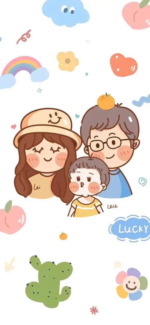 一家三口卡通头像|插画|儿童插画|蕾子yo_原创作品-站酷zcool