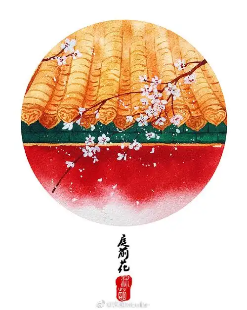 团练#水彩插画超话#手绘#每日一水彩超话手绘插画超话故宫超话#故宫