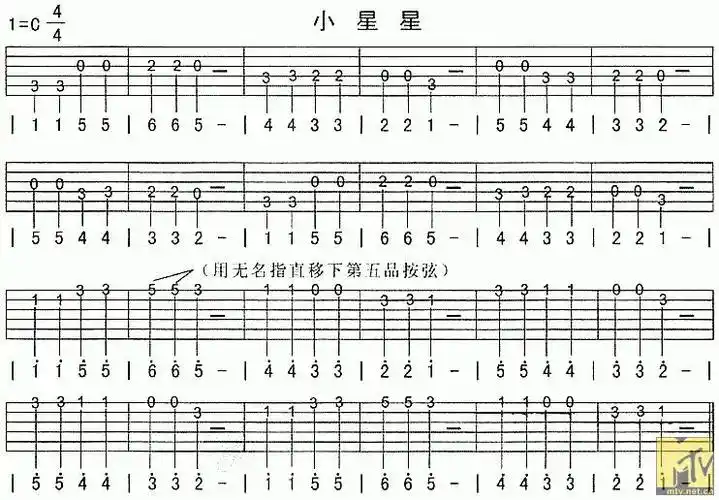 的时候 吉他是从下往上 就是由细到粗 是一弦到六弦  谱子上的数字 写