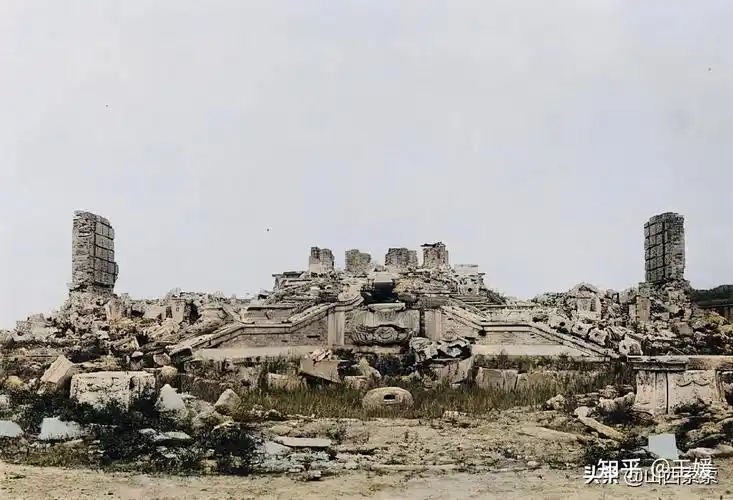 实拍1922年的圆明园彩色老照片太可惜了