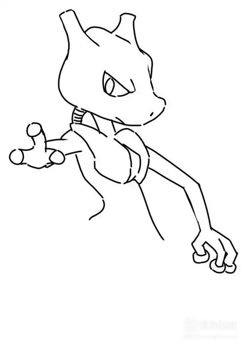 卡通简笔画:超梦怎么画?