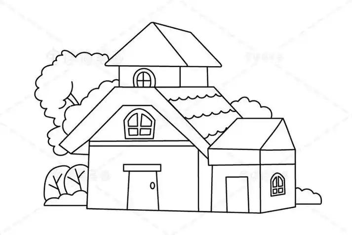 别墅房子简笔画屋子png素材简单又漂亮的别墅简笔画步骤画法图片大全