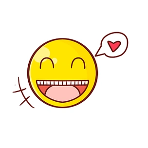 手绘卡通创意涂鸦形象表情包设计大笑