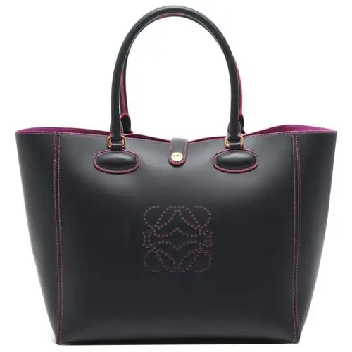 [9.5新]罗意威loewe女士leo bag真皮托特包海军蓝199100