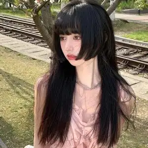 姬发式假发女长发网红自然全头套式lolita洛丽塔日系公主切长直发