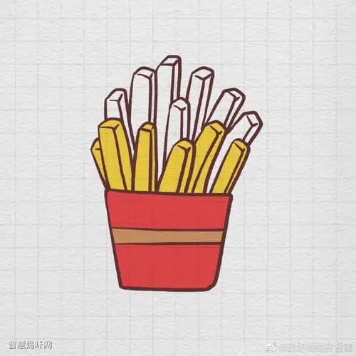 美味薯条简笔画画法步骤