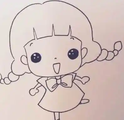 简笔画人物女孩可爱 人物简笔画可爱卡通作品
