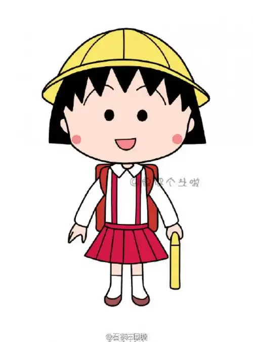 樱桃小丸子简笔画怎么画小丸子的画法小丸子简笔画卡通画图片教程