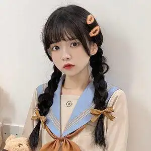 假发女长直发麻花辫图片