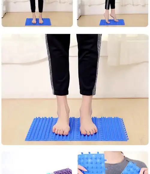 指压板踩脚微痛家用男女穴位训练器足疗足底按摩垫蓝色
