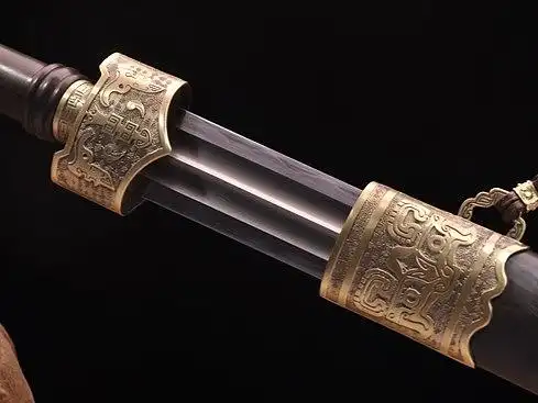 龙泉刀剑-精装越王剑|百炼钢烧刃(dj-2676)