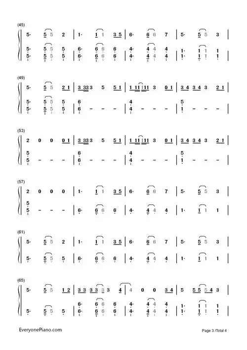 stay with me钢琴简谱-朴灿烈 punch演唱3