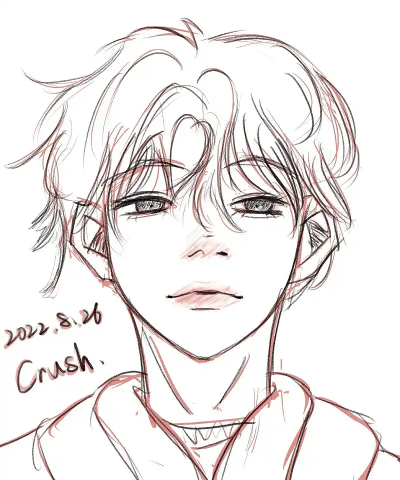 板绘 #画画#帅哥#线稿练习 "就这样和你一直在一起." - 抖音