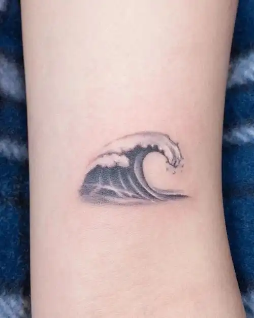 tattoo小清新浪花纹身