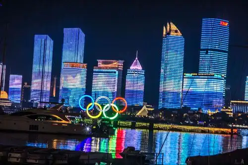 青岛奥帆中心看夜景