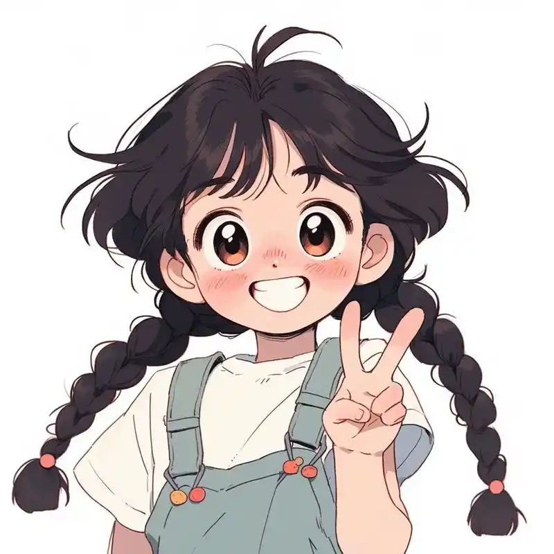 未来可期,一起比耶.#治愈系 #治愈画风 #二次元 #卡通头 - 抖音