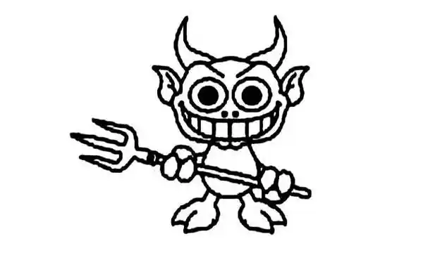 带小鬼二字的简笔画