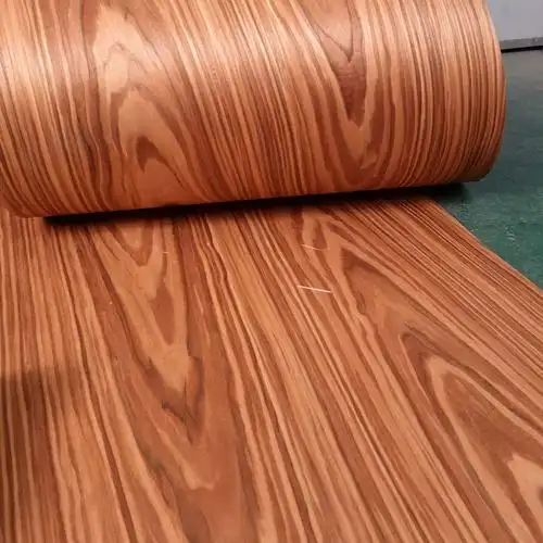 批发酸枝花纹山纹木皮 可贴无纺布贴板封边酒店装修专用科技木皮