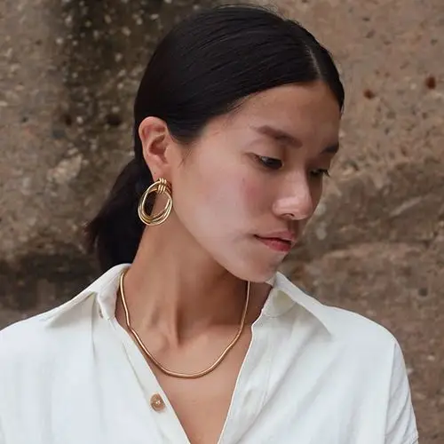 韩国augustharmony正品代购复古金属色粗款蛇骨链短项链锁骨链女