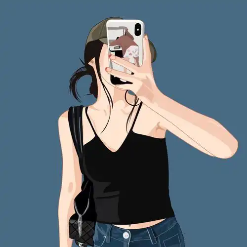 辣妹穿搭插画女生插画头像