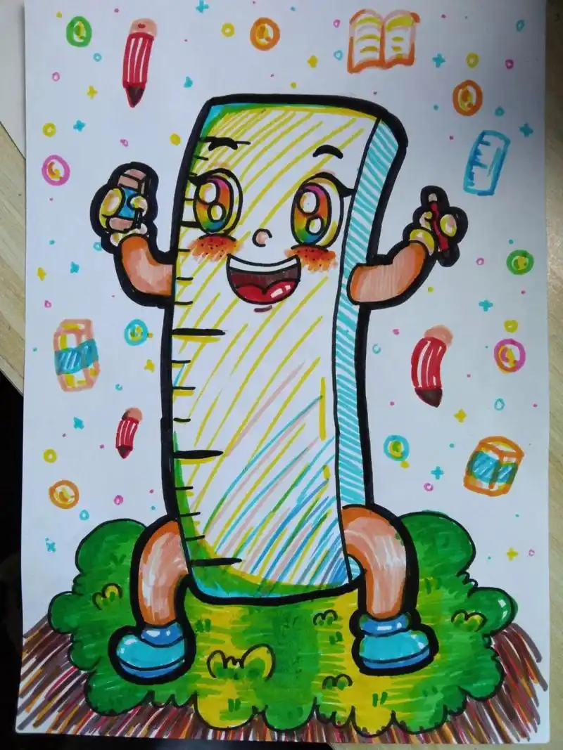 学前教育技能高考简笔画《尺子》