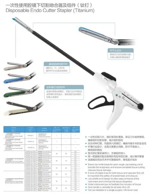 一次性使用腔镜下切割吻合器及组件(钛钉)
