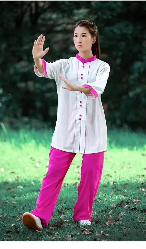 太极服夏季七分袖试穿都自留七分袖太服女夏季薄款棉麻太拳练功服装羽