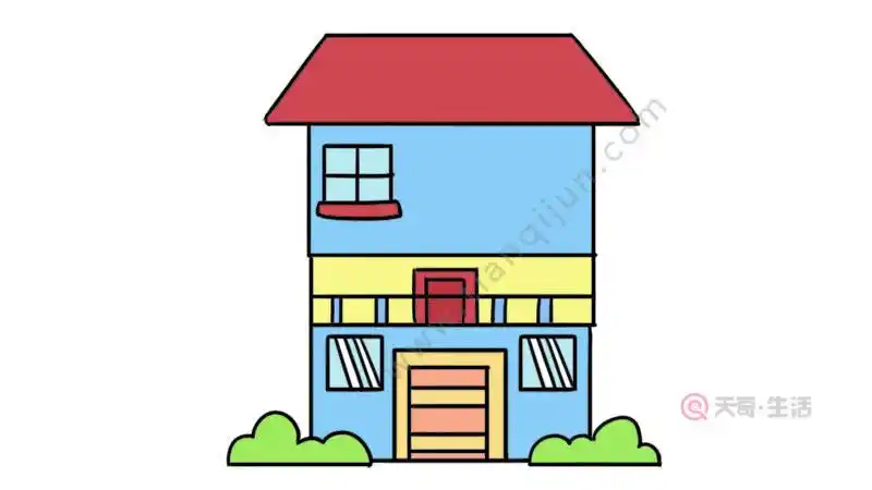 三层别墅简笔画