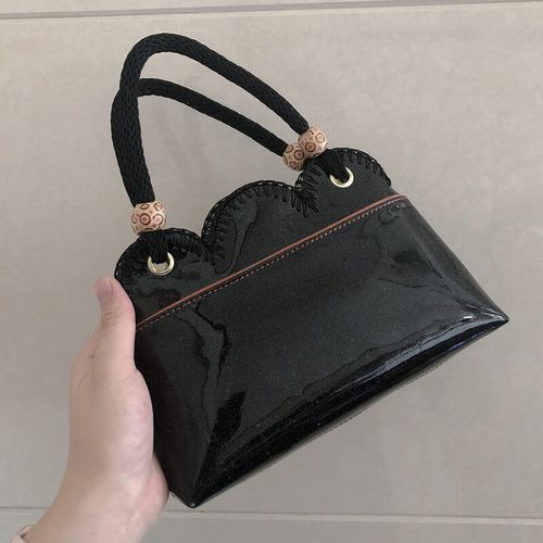 亮面女包漆皮包妈妈包手提包小拎包买菜包奶奶包老年人小包麻将包