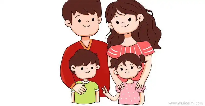 四口之家全家福儿童画怎么画 四口之家全家福简笔画顺序