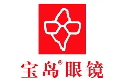 宝岛眼镜logo设计以台湾岛的形状作为标志造型,宝岛台湾狭长的结构