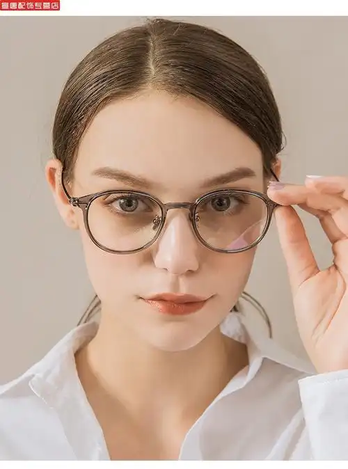 透明眼镜框女近视原宿轻时尚白色小清新有度数大脸素颜黑框银边