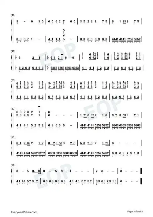 辞九门回忆双手简谱预览3-钢琴谱文件(五线谱,双手简谱,数字谱,midi
