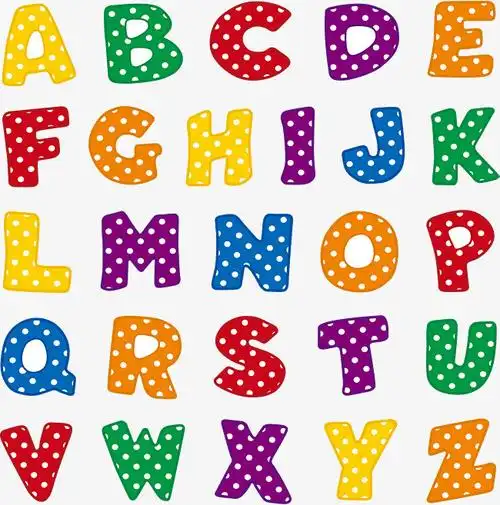 数字大写彩色大写字母表