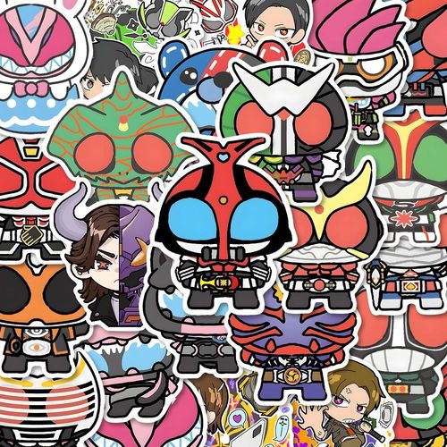 热销假面骑士可爱q版贴纸卡通动画装饰笔记本电脑手机壳贴画防水