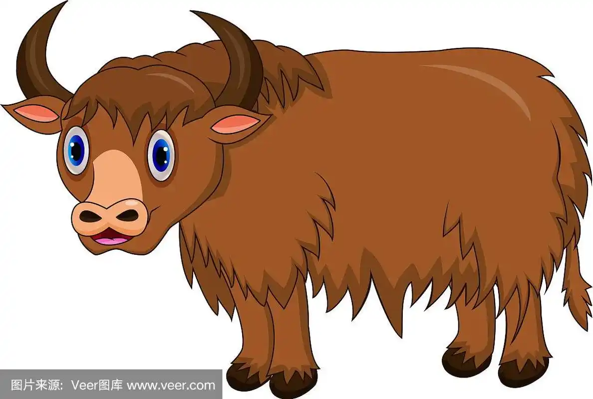 卡通可爱的牦牛