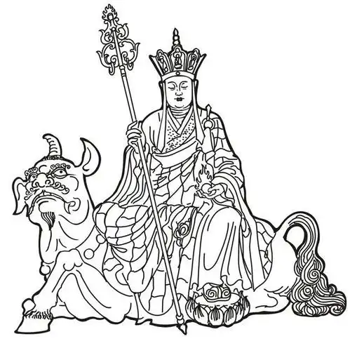 精美地藏菩萨白描图(敬请转载流通)