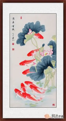 一进门风水玄关挂什么画好张洪山老师招财九鱼图是佳选